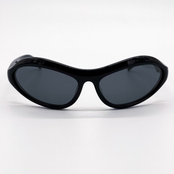 NEW PRADA SUNGLASSES PRA20S 16K5S0 WOMEN BLACK SPR A20 OVAL PR A20S 16K5S0 - Picture 4 of 10